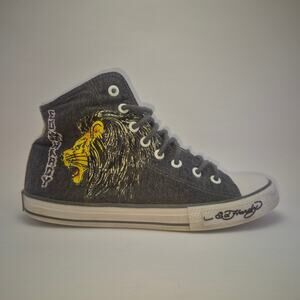 ED HARDY Hi-Tops with Tiger Head Graffix Shoes Mens Size 10